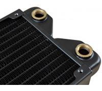Phobya R27-S480 Radiator, 480 mm Radiator, 18 FPI, Kupferlamellen, 2x G1/4-Zoll-Anschlüsse – schwarz