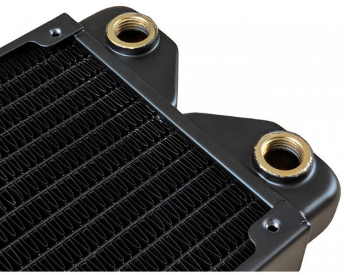 Phobya R27-S480 Radiator, 480 mm Radiator, 18 FPI, Kupferlamellen, 2x G1/4-Zoll-Anschlüsse – schwarz