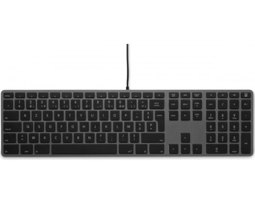 USB numeric Windows Keyboard KB-3421, 110 keys, 2x USB, aluminum, Windows OS, space gray - French