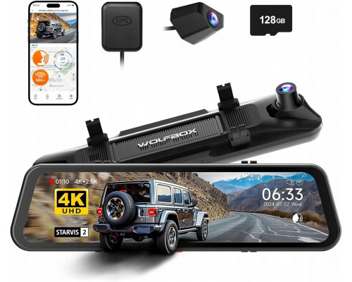 WOLFBOX G900 PRO lustrzana kamera car 12'' 128 GB WiFi 5,8GHz