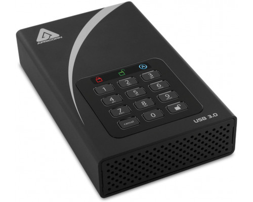 Apricorn Aegis Padlock DT zewnętrzny dysk twarde 12 TB USB Typu B 2.0/3.2 Gen 1 (3.1 Gen 1) Black