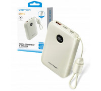Vention 10000mAh 2 x USB-C 1x USB-A ar displeju 22.5W beżowy