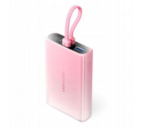 Vention 10000 mAh USB-C + Lightning + USB-A 22.5W ar displeju LED różowy