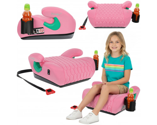 FMonroe FOTELIK SAMOCHODOWY Podkładka siedzenia pink pikowana R129 125-150 CM