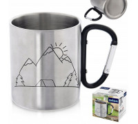 Mug Turystyczny Thermal Stalowy z Karabińczykiem Prezent ORION 350 ml Mug Turystyczny Thermal Stalowy z Karabińczykiem Prezent ORION 350 ml