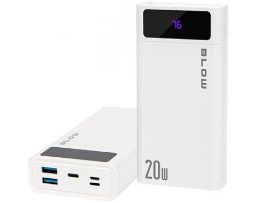 BLOW POWER BANK 20000MAH QC+PD 20W + LIGHTNING BIAŁY PB20E