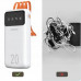 Dudao pojemny powerbank z 3 wbudowanymi kablami 20000mAh USB Typ C + micro USB + Lightning black (Dudao K6Pro+)