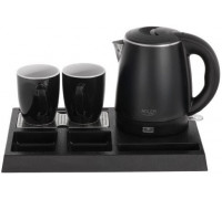 AD 1387 hotelowy ze stali nierdzewnej o pojemności 1,0 l | tacka powitalna z kubkami i przegródkami