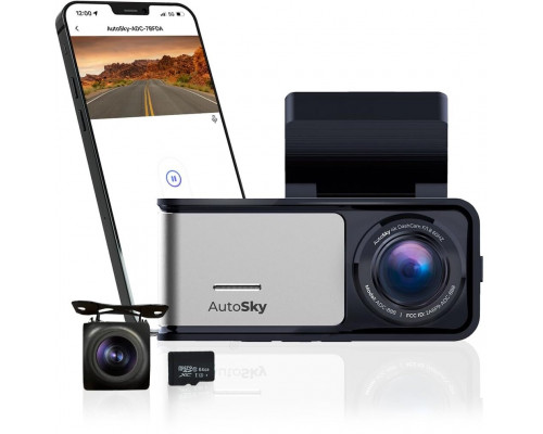 AutoSky 4K Dash Cam Pro Front 4K + Rear 1080P GPS ADC888