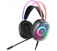 Deltaco półprzezroczyste słuchawki gaming z podświetleniem RGB na pałąku i na nausznikach / GAM-186 / 4222394