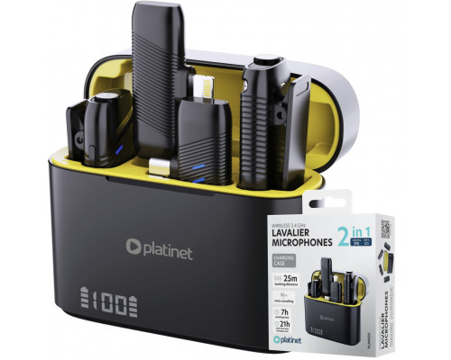 PLATINET WIRELESS LAVALIER MICROPHONE MIKROFON KOŁNIERZYKOWY DOUBLE SET [46294]