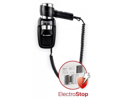 Valera Wall-mounted hair dryer Action Protect 1600 (542.06/044.04BLACK)