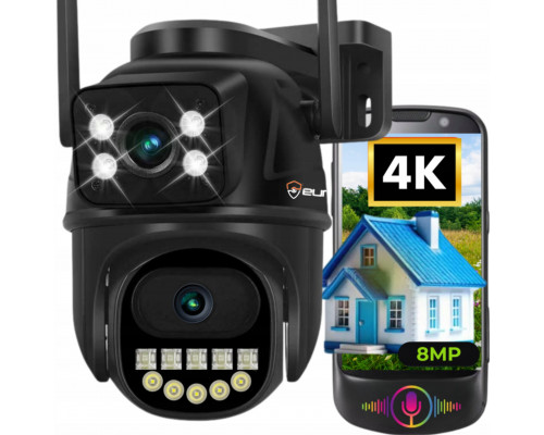 Podwójna WIFI IP Outdoor ULTRA HD Detekcja 8MPX MIKROFON