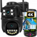 Podwójna Kamera WIFI IP Outdoor Obrotowa ULTRA HD Detekcja 8MPX MIKROFON