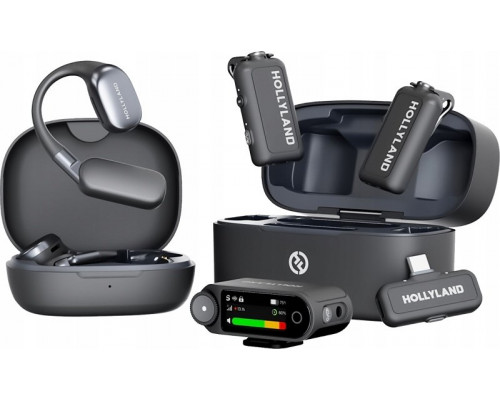 Hollyland LARK MAX 2 Ultimate Combo with OWS monitor headset + Camera RX + USB-C RX microphone system