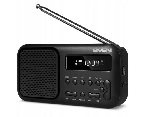 Sven SRP-50, black (3W, Bluetooth, FM, USB-C, wyjście słuchawkowe, bateria 800 mAh)