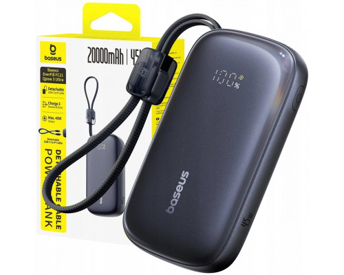 Baseus EnerFill FC21 Qpow 20000mAh 45W ar displeju cyfrowym z dołączonym kablem - black