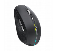 Wozinsky bezprzewodowa WMGK-1132 podświetlona RGB - czarna