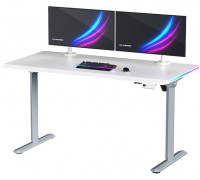 Gaming galds Ultradesk Gaming galds dla gracza QUEST, 140x70cm, 72-120cm, szary-biały
