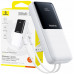 Baseus Lipow 20000mAh 22,5W  dwoma wbudowanymi kablami  dodatkowym kablem Simple USB-A - USB-C 3A 20cm White
