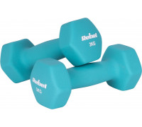 Hantelki cast iron neoprene HEX 2x3kg, REBEL ACTIVE