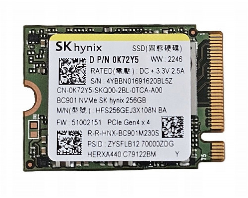 DYSK HYNIX 256GB SSD M.2 PCIe NVMe 0K72Y5 HFS256GEJ3X108N OEM