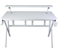 Gaming galds gamingowe z półką, Cobra CRF4011RGB White, LED RGB, 120 cm