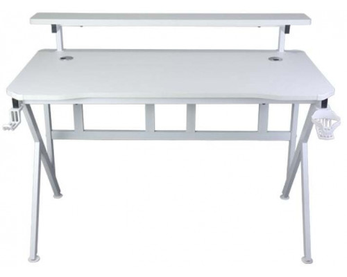 Gaming galds gamingowe z półką, Cobra CRF4011RGB White, LED RGB, 120 cm