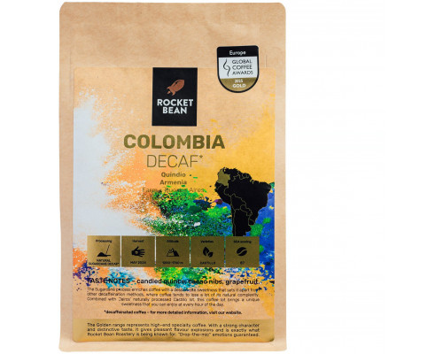 Rocket Bean - kawa ziarnista bezkofeinowa Kolumbia Quindío Armenia Decaf Filter 200 g