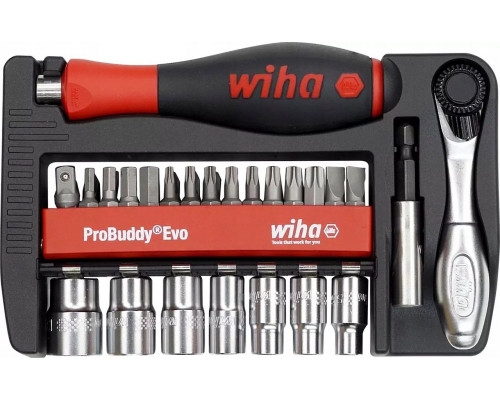 Wiha Bit and nut driver set ProBuddy Evo mixed 40-pcs., 1/4