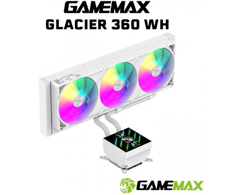 GameMax GameMax Glacier 360 LCD WH Procesor Chłodnica cieczy all-in-one 12 cm Biały 1 szt.