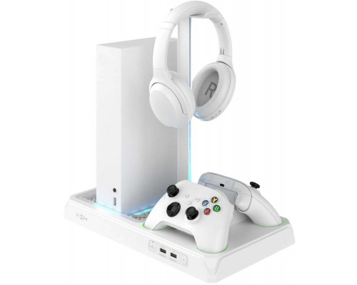 Multifunctionala station FIXED pro Xbox Series X a S with  wentylacją i łaforwaniem pro dwa ovladače Xbox, white
