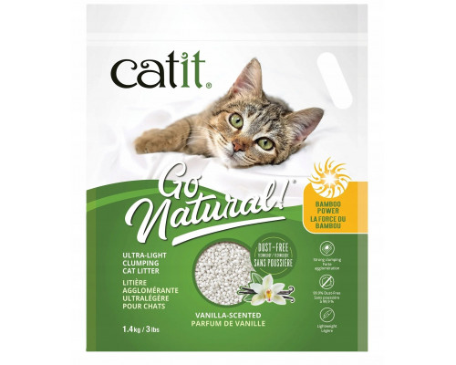 Catit Go Natural* Ultra-light, litter, cat, mocno caking, waniliowy, z dezodorantem, na bazie bambusa, 1,4 kg