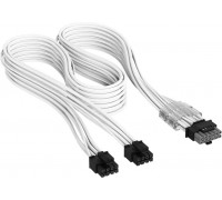 Corsair Premium Sleeved 2x 8-Pin do kabla 12V-2x6 do zasilacza Typ-5 biały
