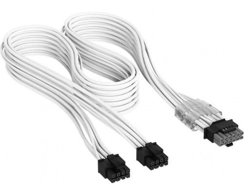Corsair Premium Sleeved 2x 8-Pin do kabla 12V-2x6 do zasilacza Typ-5 biały