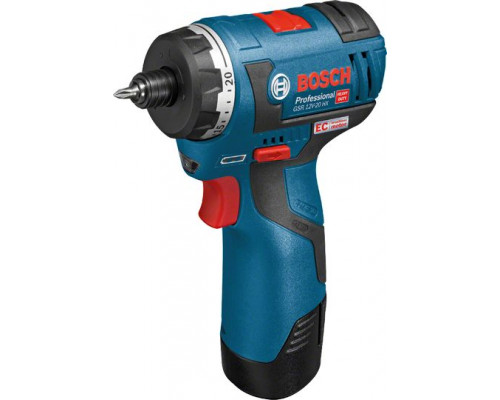 Bosch cordless drill GSR 12V-20 Professional HX, 12V (blue / black, L-BOXX, 2x Li-ion battery pack 3.0Ah) - 9WBAEHP5
