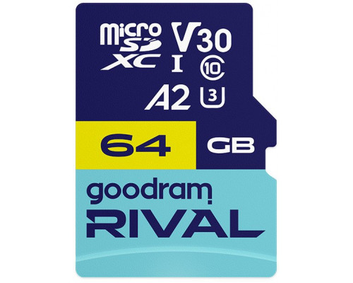 SD  GoodRam Rival MicroSDXC 64 GB Class 10 UHS-II/U3 A2 V30 (GGSM2AA-0640R12)