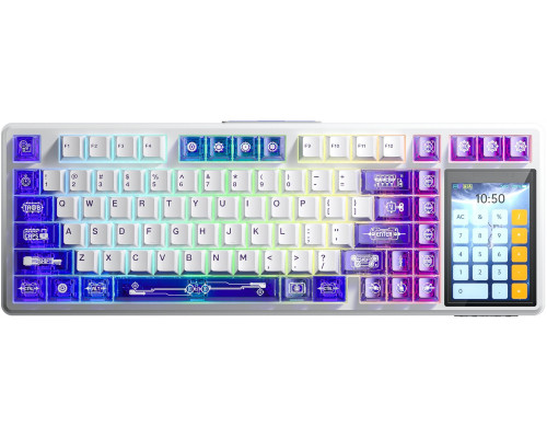 Aula AULA klawiatura gasket L99 Semi transparent Purple+White Carmel Latte Switch RGB