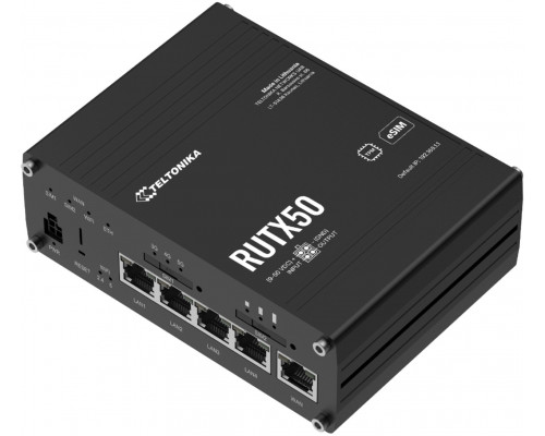 Teltonika Punkt dostępowy 5G + Dual SIM Wi-Fi 5, 2.4&nbsp;GHz, 5&nbsp;GHz, 867&nbsp;Mb/s (RUTX50320400)