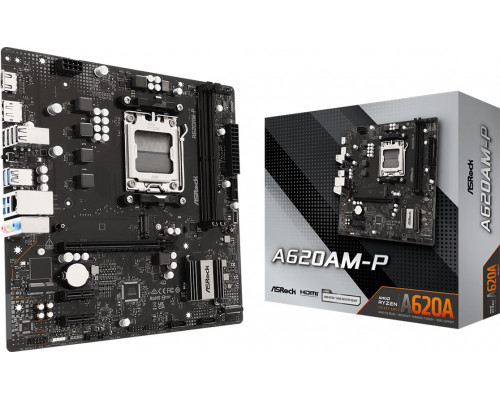 ASRock A620AM-P AMD A620A Gniazdo AM5 micro ATX (90-MXBVJ0-A0UAYZ)