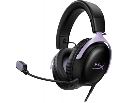 HyperX Cloud III Zestaw słuchawkowy Przewodowa Opaska na głowę Gaming USB Type-C Czarny, Lawenda (DF7F0AA)