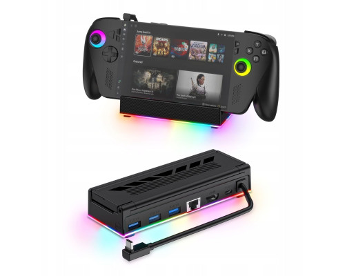 JYS Station forkująca for Steam Deck OLED / Asus ROG Ally X HDMI 4K 100W RGB (JYS-X161-V2)