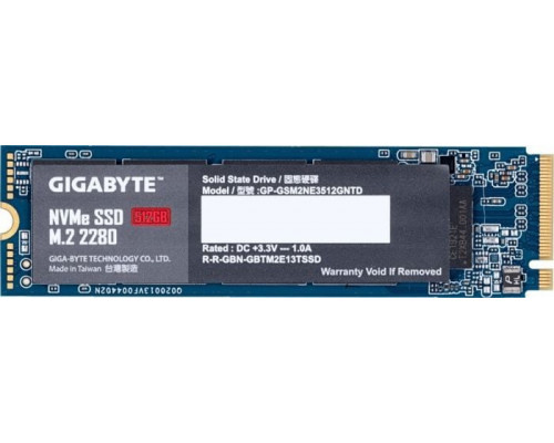 SSD 512GB SSD Gigabyte 512GB M.2 2280 PCI-E x4 Gen3 NVMe (GP-GSM2NE3512GNTD)