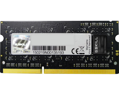 G.Skill SODIMM, DDR3, 8 GB, 1600 MHz, CL9 (F3-12800CL9D-8GBSQ)