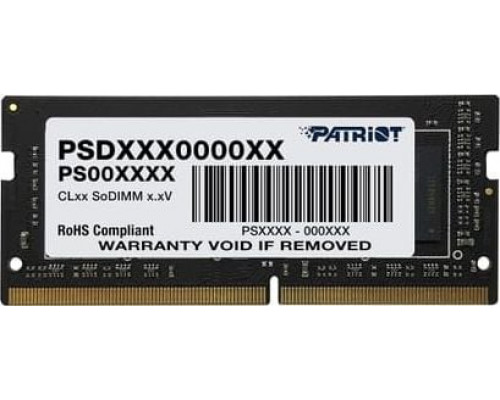 Patriot Signature, SODIMM, DDR4, 4 GB, 2666 MHz, CL19 (PSD44G266681S)