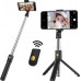 Selfie nūjiņa Pašportreta nūjiņa Tripods K07 statīvs ar bluetooth pulti / bezvadu turētājs nūja attēliem black () - 5903396033605