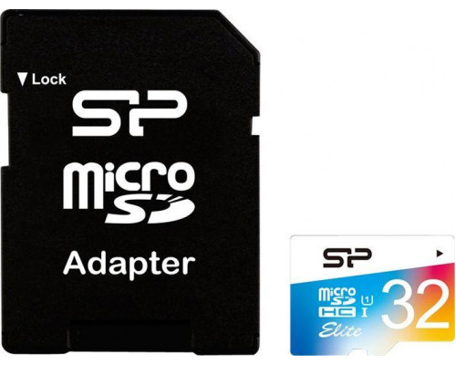 SD  Silicon Power Colorful Elite MicroSDHC 32 GB Class 10 UHS-I  (SP032GBSTHBU1V20SP)