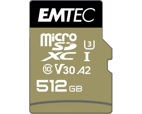 SD  Emtec Speedin Pro MicroSDXC 512 GB Class 10 UHS-I/U3 A2 V30 (ECMSDM512GXC10SP)