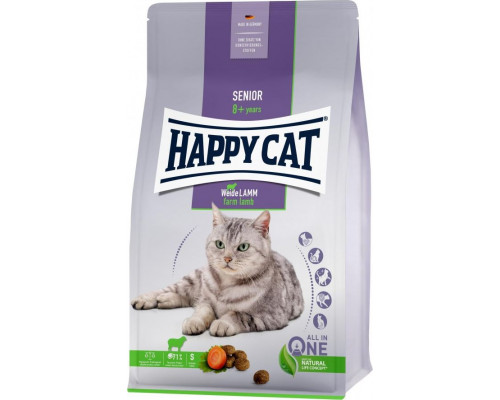 Happy Cat Senior Farm Lamb, sucha karma, dla kotów pow. 8 age, lamb, 4 kg, worek