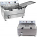 Royal Catering 1126 SMAŻALNIK DO PĄCZKÓW FRYTEK RYB Z PÓŁKĄ DWA KOSZE 24L 1126